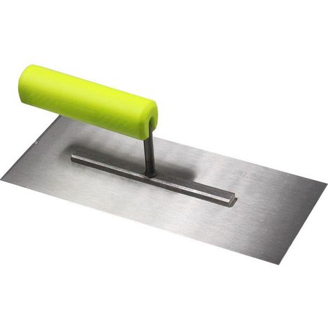 Lisseuse à plâtre / truelle lisse / spatule de finition sans dents - outillage à main pour maçonnerie, enduit et crépis - manche plastique - acier - bricolage (1/4)