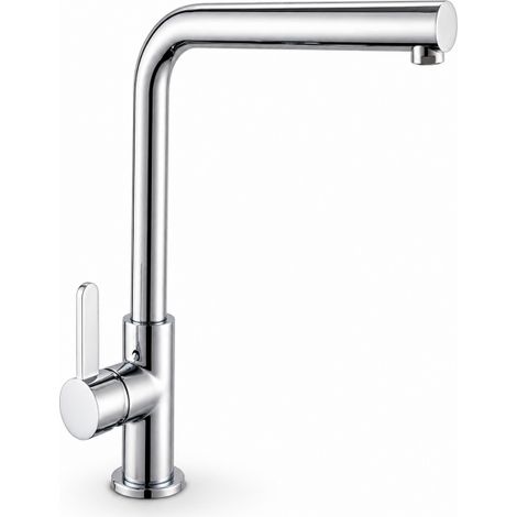 Rubinetto Cucina Cromato Canna Alta Quadrata Girevole Miscelatore Lavello 94026
