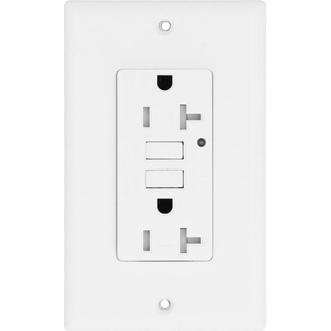 Prise GFCI LD-3008B certifiée ETL, plaque murale décorative intelligente en ABS, prise AC125V (1/5)