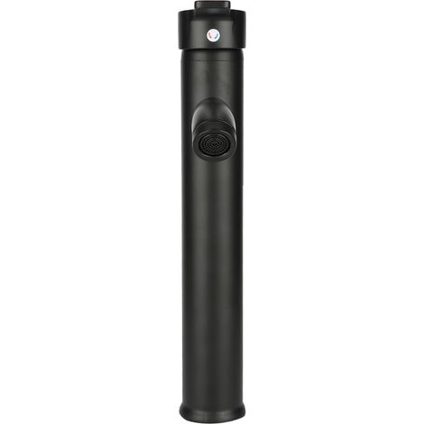 Robinet de lavabo en acier inoxydable noir, raccord eau chaude et eau froide, pour salle de bain et toilettes. (1/5)