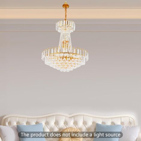 Modern Kristall Kronleuchter Gold Pendelleuchte, Luxus Kristallleuchte,Rund Kristall Hängeleuchte für Esszimmer, Wohnzimmer, Treppenhaus,Hotel (1/5)