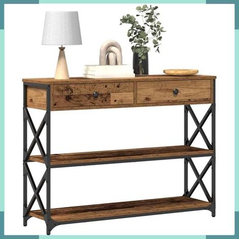 863527 Table Console avec tiroir Bois ancien 100 x 28 x 75 cm (1/5)
