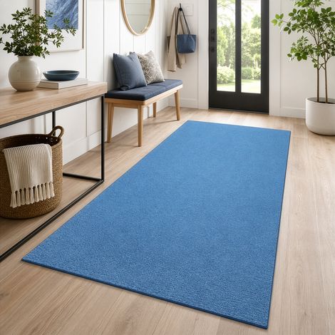 Tapis de couloir London Bleu clair 80 x 300 cm