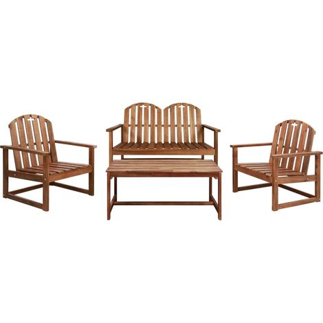 4-tlg. Garten-Lounge-Set Massivholz Akazie
