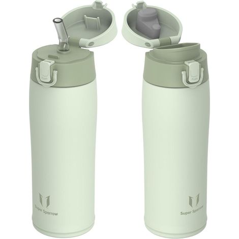 Trinkflasche Edelstahl Thermosflasche Auslaufsicher 500 ml M Hellgrün (1/5)