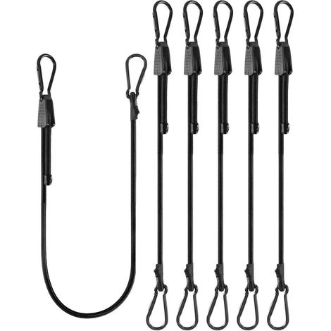 4x tendeur avec mousqueton 100cm, extra résistant, réglable, noir