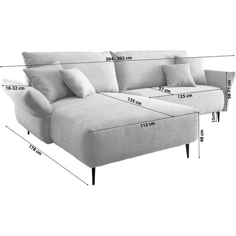 Mömax Wohnlandschaft Vanilla Goldfarben Cord (1/5)