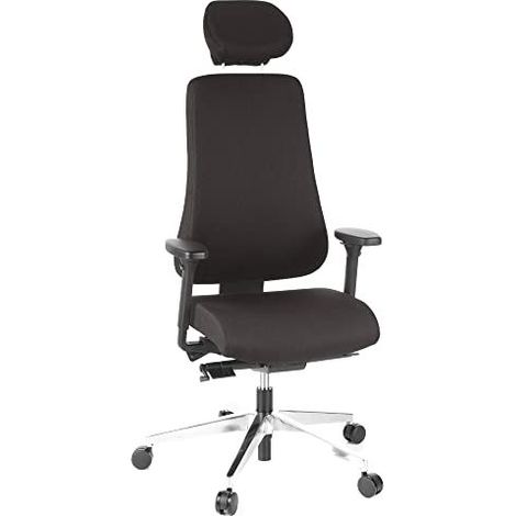 Siège de bureau  / Siège de direction PRO-TEC 400, tissu noir, alu poli hjh OFFICE