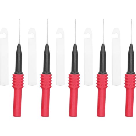 5-teiliges Prüfspitzen-Set mit 0,7 mm Prüfnadeln und Schutzhülle für Multimeter (rot) (1/5)