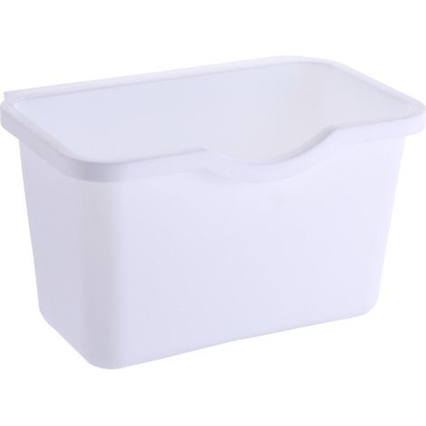 Poubelle Suspendue Plastique Blanche pour Cuisine Corbeille Multifonctionnelle à Accrocher Porte de Placard Rangement Compact pour Déchets