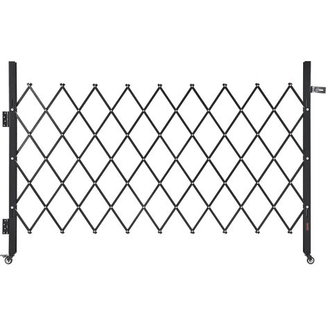 VEVOR Cancello di Sicurezza Pieghevole Singolo 1900 x 1310 mm Cancello a Forbice Bloccabile in Acciaio per Esterni, con Ruote Girevoli a 360° per Sicurezza di Ingressi, Garage, Magazzini e Piscine