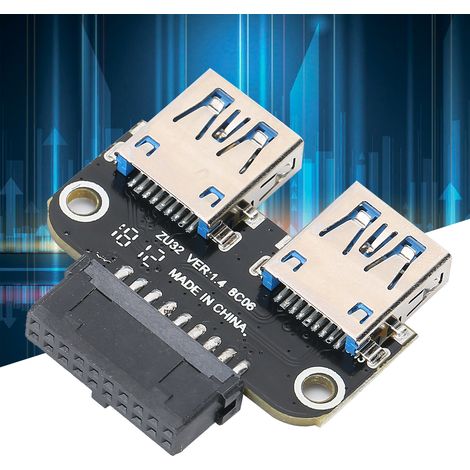 Adaptateur de conversion USB 3.0 interne 19/20 broches femelle vers port USB femelle