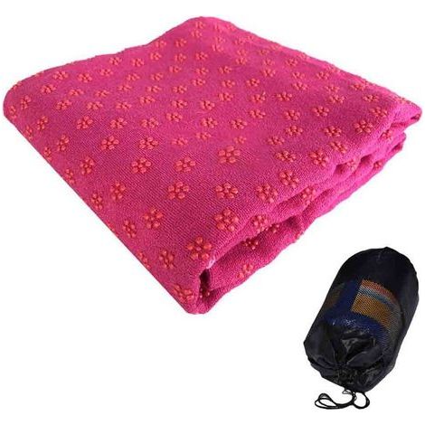 Yoga Serviette chaude, Tapis de Yoga Serviette schweißabsorbierend, antidérapant chaude), de Yoga, de Pilates et de la Formation, rose (1/5)
