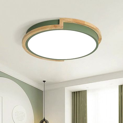 Plafonnier LED 50 cm, plafonnier moderne à encastrer, lumière décorative verte, luminaires à proximité du plafond (lumière chaude) (1/5)