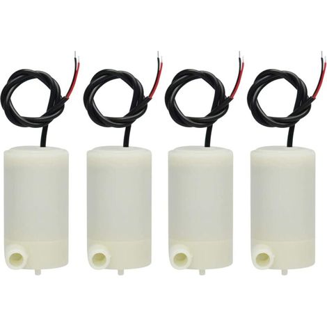 4-teiliges Set Mini-Mikro-Tauchwasserpumpe 3 V - 5 V 1,2–1,6 l/min 0,3–0,7 m, für Aquarienbrunnen  FLITI
