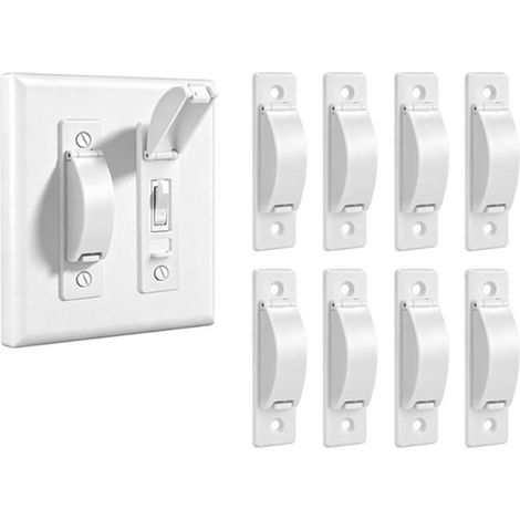 Protectores para interruptores de luz, 8 piezas, Evita el encendido y apagado involuntario, oficinas e instituciones médicas, Transparente (1/5)