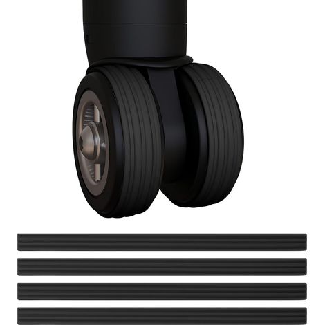 Set di 4 copriruota in silicone per valigie, protezioni per le ruote di bagagli, riduzione del rumore e delle vibrazioni, regolabili per adattarsi a tutte le dimensioni di bagagli e sedie. (1/5)