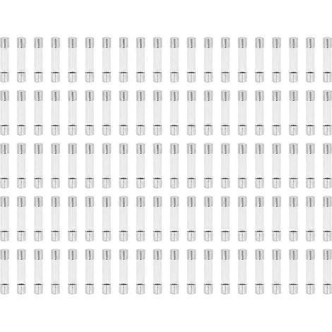 100 Stück schnellwirkende Sicherungen, Sicherheitssicherungen, Glassicherungen, elektrische Sicherungen, AC250V, 6 x 30mm (3A)