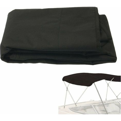 Taud de bateau imperméable et résistant aux UV, toile pour auvent de yacht avec fermeture éclair (sans armature) Noir, convient à 3Bow 54"-60"W - Noir, convient à 3Bow 54"-60"W (1/5)