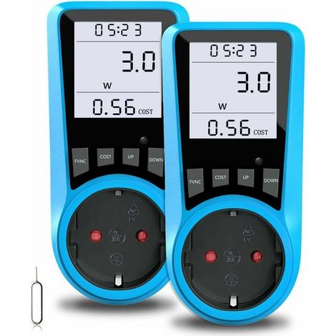 Green Mobility-Compteur de coût d'électricité, BMK compteur d'électricité compteur de puissance compteur de coût d'énergie prise de compteur de puissance, compteur de puissance avec écran LCD plus gra (1/5)