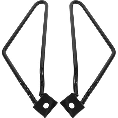 Deux supports de fixation pour valises latérales de moto, noirs, compatibles avec les modèles XL883/1200 et HD1450/1584. (1/5)