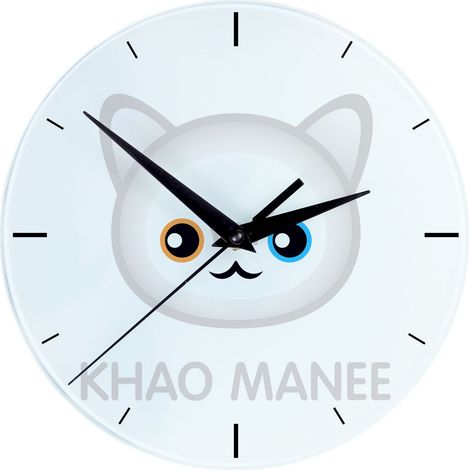 Khao Manee - Reloj de MDF con gráficos e inscripción de Art-Dog (1/4)