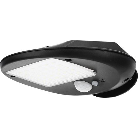 Lampadaire solaire LED à détection humaine pour jardin extérieur, éclairage intelligent étanche, projecteur sécurité grand-angle pour cour, garage, terrasse (avec batterie intégrée) (1/5)