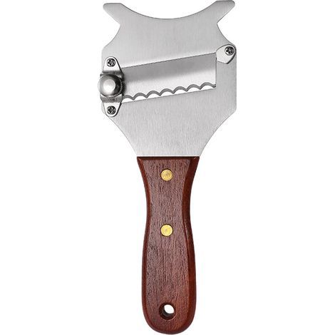 Affetta tartufo regolabile con manico in legno, affetta tartufo in acciaio inox, taglia tartufo, grattugia per tartufo, affettatrice professionale in acciaio inox con foro per appendere, lama regolabi (1/5)