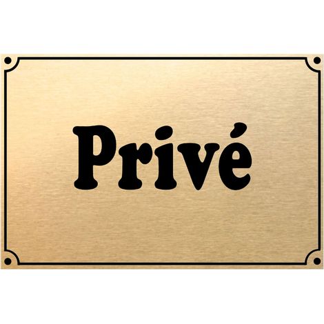 Plaque de porte métal or Privé
