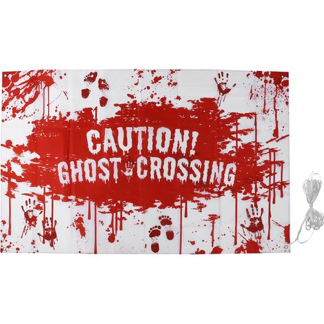Halloween Banner Scary Blood Handprint Pattern Party Backdrop Decoration SuppliesType B (1/5)