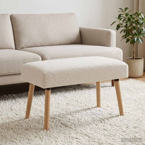 Teenpull – Bank Uni Creme 80 x 40 x 46 cm Bouclé (1/5)