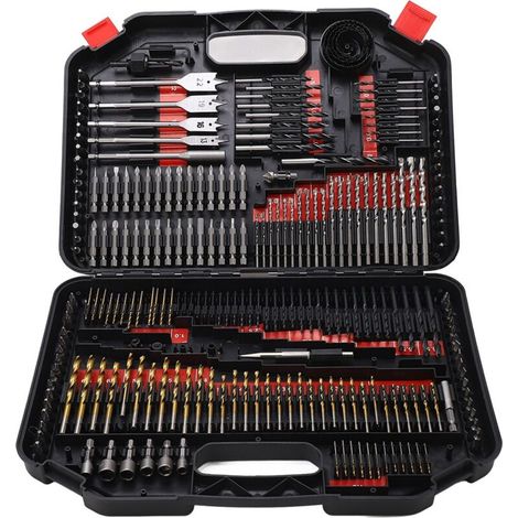 Sjlerst – Coffret multi-outils 246PCS – Forets en acier au carbone pour bois, métal, ciment – Boîte de rangement portable – Usage pro