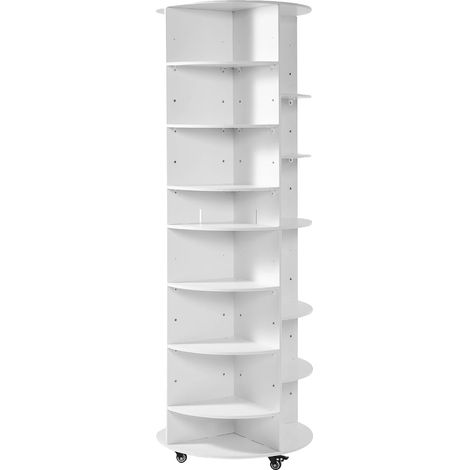 Zapatero, diseño giratorio de 360°, almacenamiento vertical, C 7 Estantes Blancos (1/2)