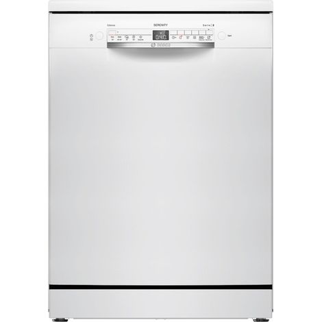Bosch – Lave-vaisselle blanc 13 couverts – Moteur à induction – 5 programmes dont éco et intensif – Silencieux 46 dB – Cuve en acier inoxydable (1/5)