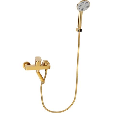 Duschset, Handbrause mit 4 Sprühmodi, Wandmontage-Design, Gold (1/2)