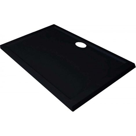Receveur de douche NOVELLINI OLYMPIC noir 120x80 cm avec bonde H 4,5cm (1/4)