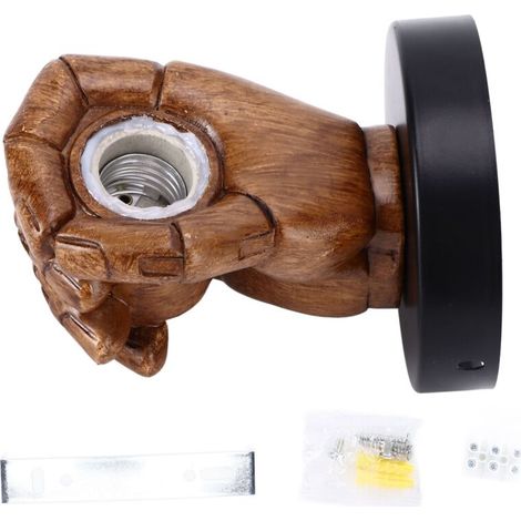 Wall Mounted Lamp Fist Shape Vintage Industrial Style Wall Sconce With Base Mount Connector for Bedroom Bar Cafe 220VRight Hand (1/5)