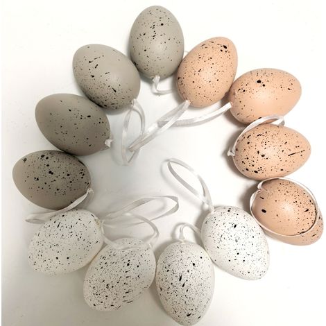 12 Œufs de Pâques à Suspendre – Décoration Extérieure Colorée pour Jardin, Arbre ou Terrasse-G (1/5)