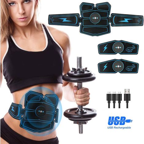 Ceinture de musculation abdominale avec stimulateur ABS, chargement USB, électrostimulation musculaire, équipement de fitness pour la maison et le bureau-AquaForge (1/5)