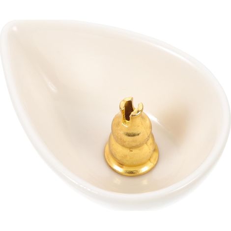 Brûleur de Parfum en Céramique Blanc Résistant à l'usure Plateau à Parfum Décoratif pour Maison Style Rétro Simple et Élégant (1/5)