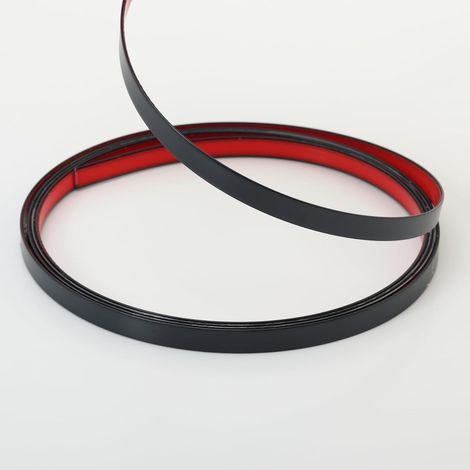 Garniture murale et moulure noire mate, bande flexible pour miroir, sol, armoire, plafond, bord de carrelage (5m x 1cm) (1/5)