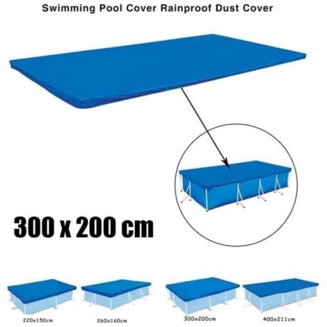 Blaue rechteckige Poolabdeckung – 300 x 200 cm – Schutz vor Schmutz (1/5)