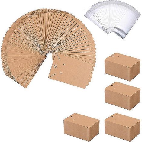 Ohrring-Clip-Karte mit 100 Beuteln. Ohrring-Display-Karte zur Präsentation von Halsketten und Schmuckverpackungen (1/5)