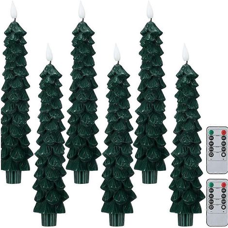 LED-Weihnachtskerze in Tannenzapfenform, grüne Lampe (1/5)