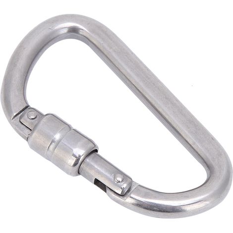 Mousqueton D en Acier Inoxydable pour Escalade et Randonnée, Anneau Rapide Extérieur Φ8×80 (1/5)