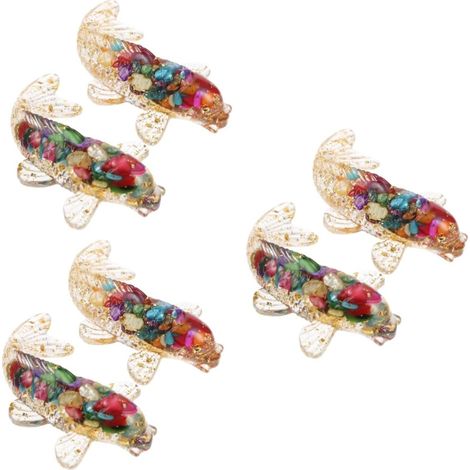 6 Pcs Statue en Cristal Japon Carpe Fish Tank Décorations Sculpture Décor Poisson Décoration Fish Tank Animal Ornement Mini Poisson Sculpture Table Poisson Ornement Poisson Figure (1/5)