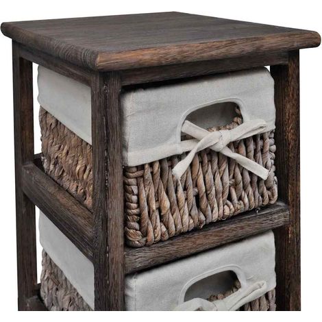 Struttura in Legno con 5 Cestini Intrecciati Marrone DAS515812 (1/5)