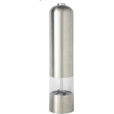 Moulin à poivre et épices électrique en inox, 22,5 cm, couleur gris, fixation adaptée pour adulte, lot complet de pièces (1/4)