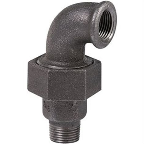 Lot de 10 raccords union coudés fonte noire à visser - mâle femelle 3/8'' (12/17)