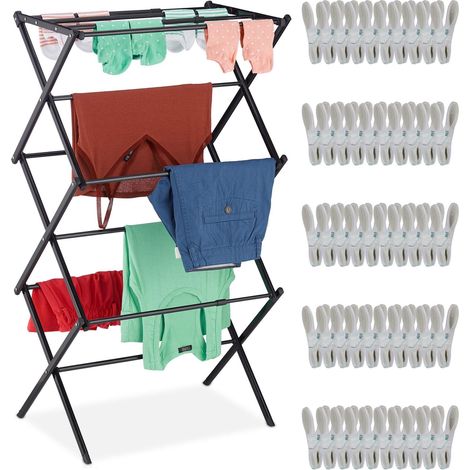 Percha plegable con 50 pinzas
